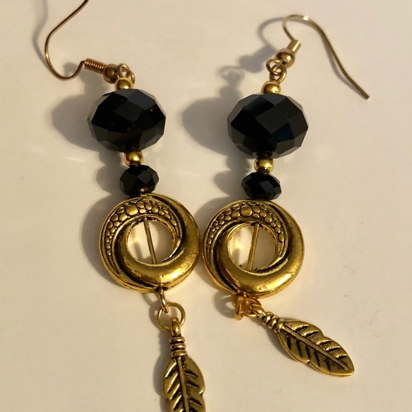 Handmade Pewter Dangle Earrings 2” Long - Picture 2 of 4